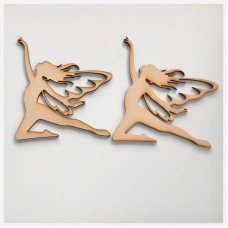 Fairy Set of 2 Faries Plain Raw Cut Out Timber MDF Craft Art DIY Raw Wooden    302710876037